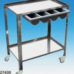 Roostevabast terasest instrumendilaud kahe tasapinnaga ja sahtliga