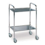 Roostevabast terasest instrumendilaud kahe tasapinnaga