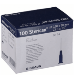 Ühekordsed steriilsed nõelad STERICAN 0,6x30mm/23G N100